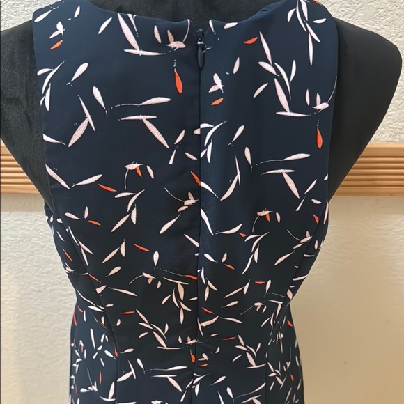Banana Republic Navy Patterned Midi Dress Size 8 - Picture 7 of 9